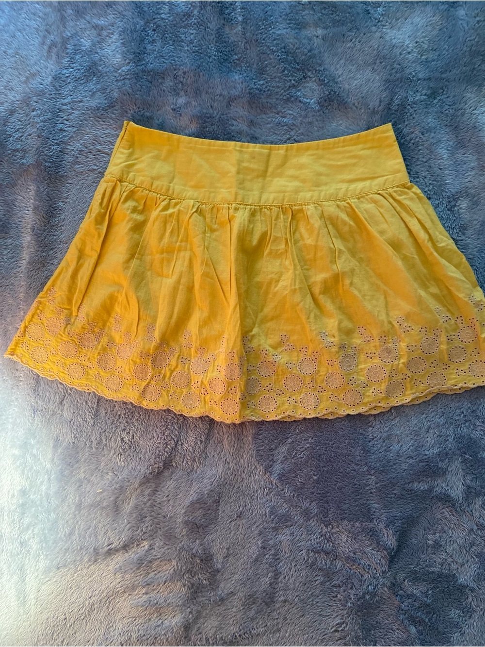 Forever 21 Yellow Eyelet Skater Skirt